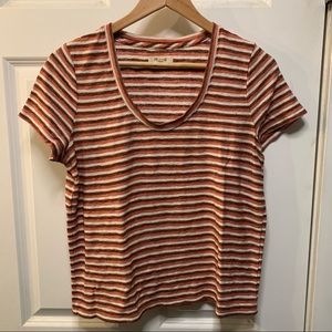 Madewell Orange Strip Vintage Scoop Neck Tee